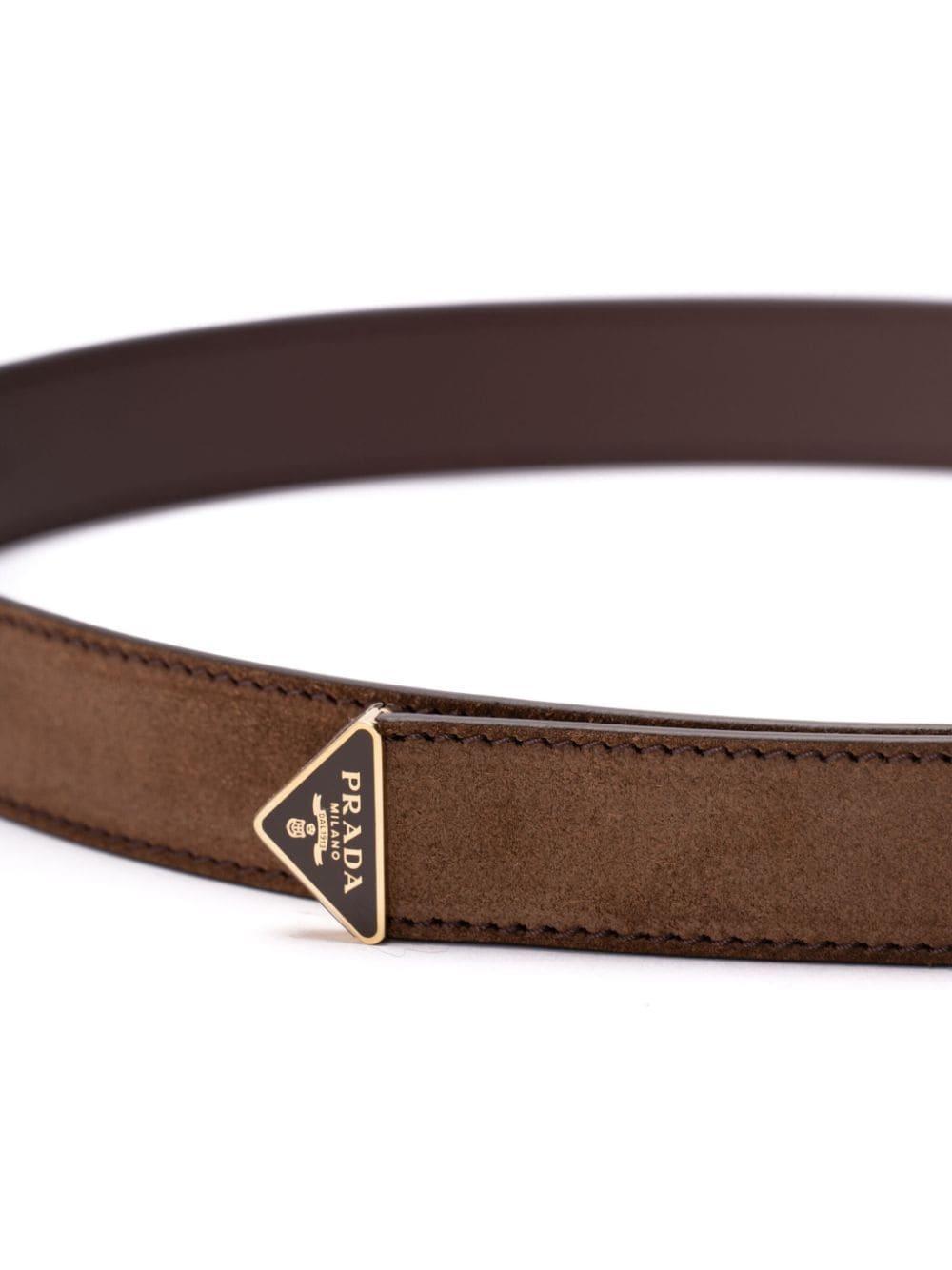 PRADA Logo Belt In Brown Product Image