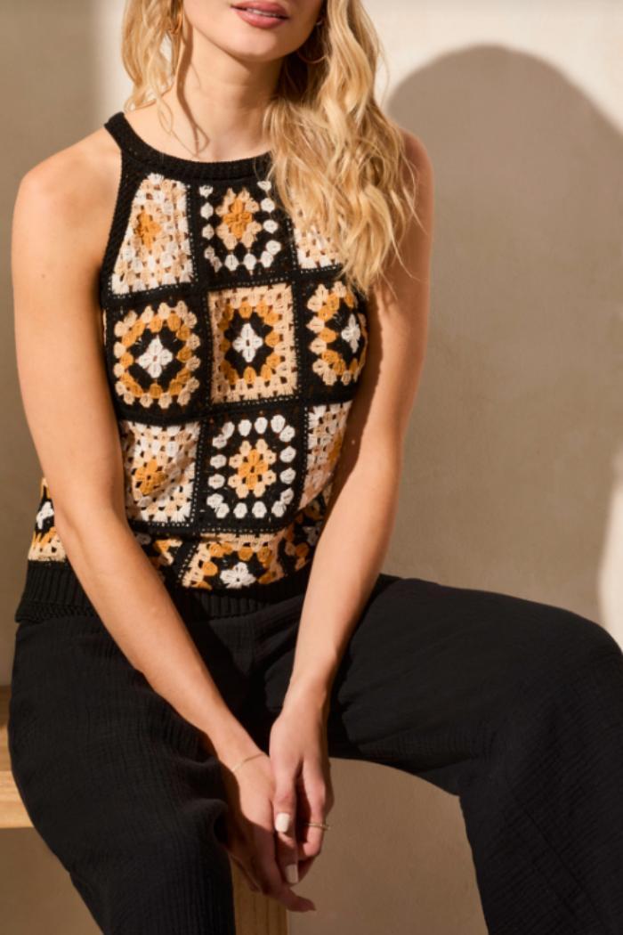 Crochet Halter Sweater Tank Product Image