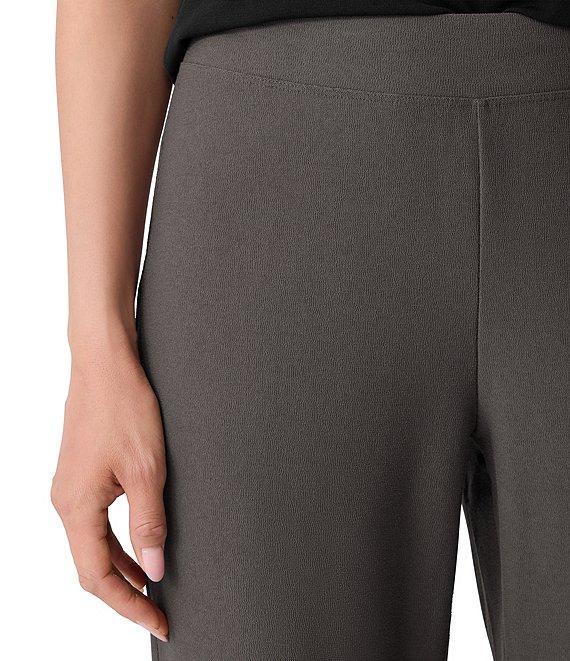 Eileen Fisher Stretch Crepe Flat Front Slim Ankle Pants Product Image