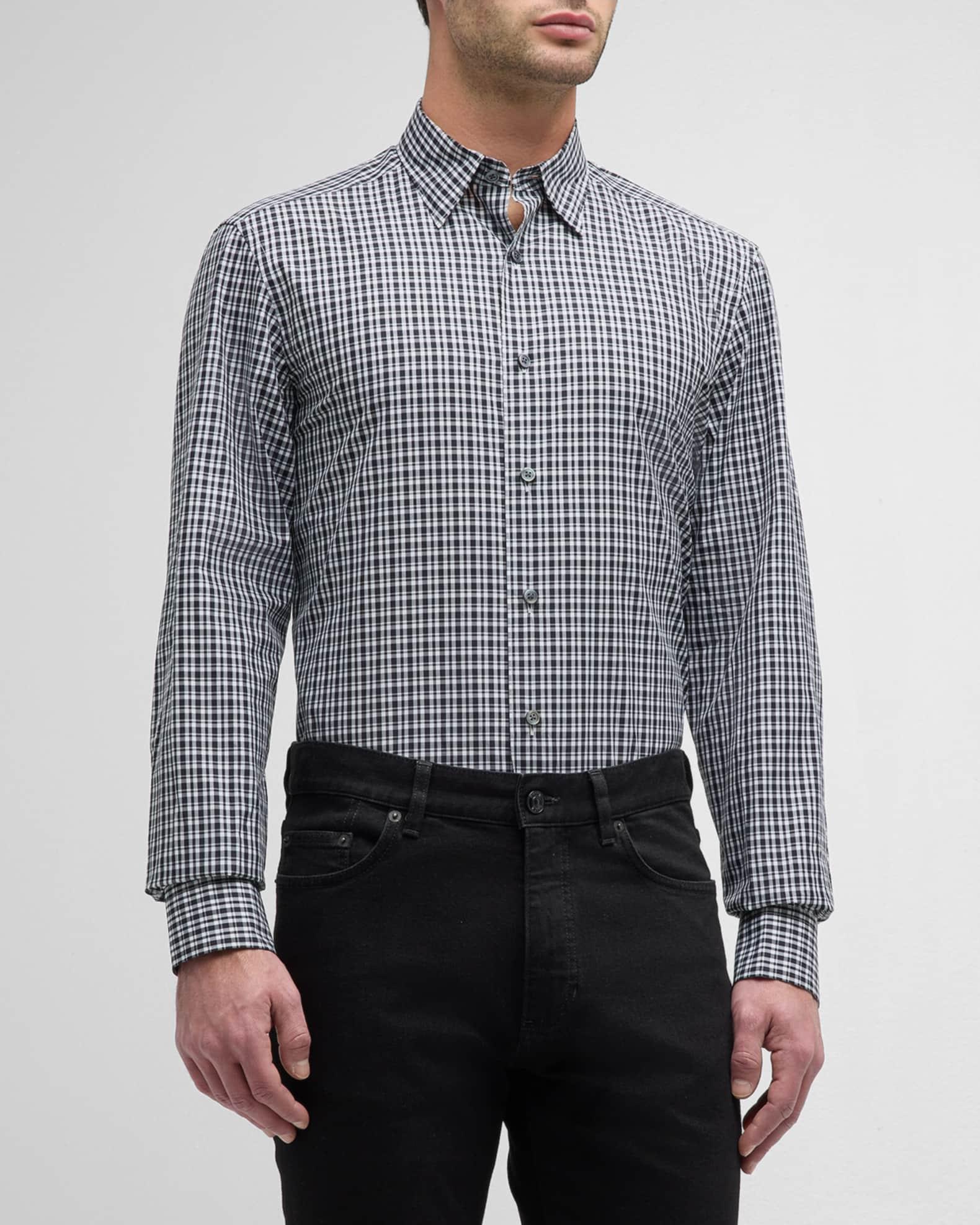 Men's Cotton Check Sport Shirt Product Image