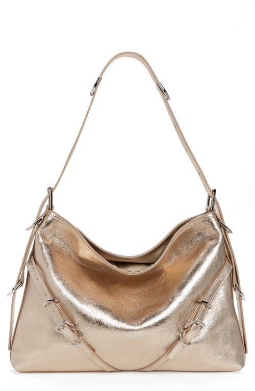 Womens Medium Voyou Shoulder Bag In Laminated Leather Product Image