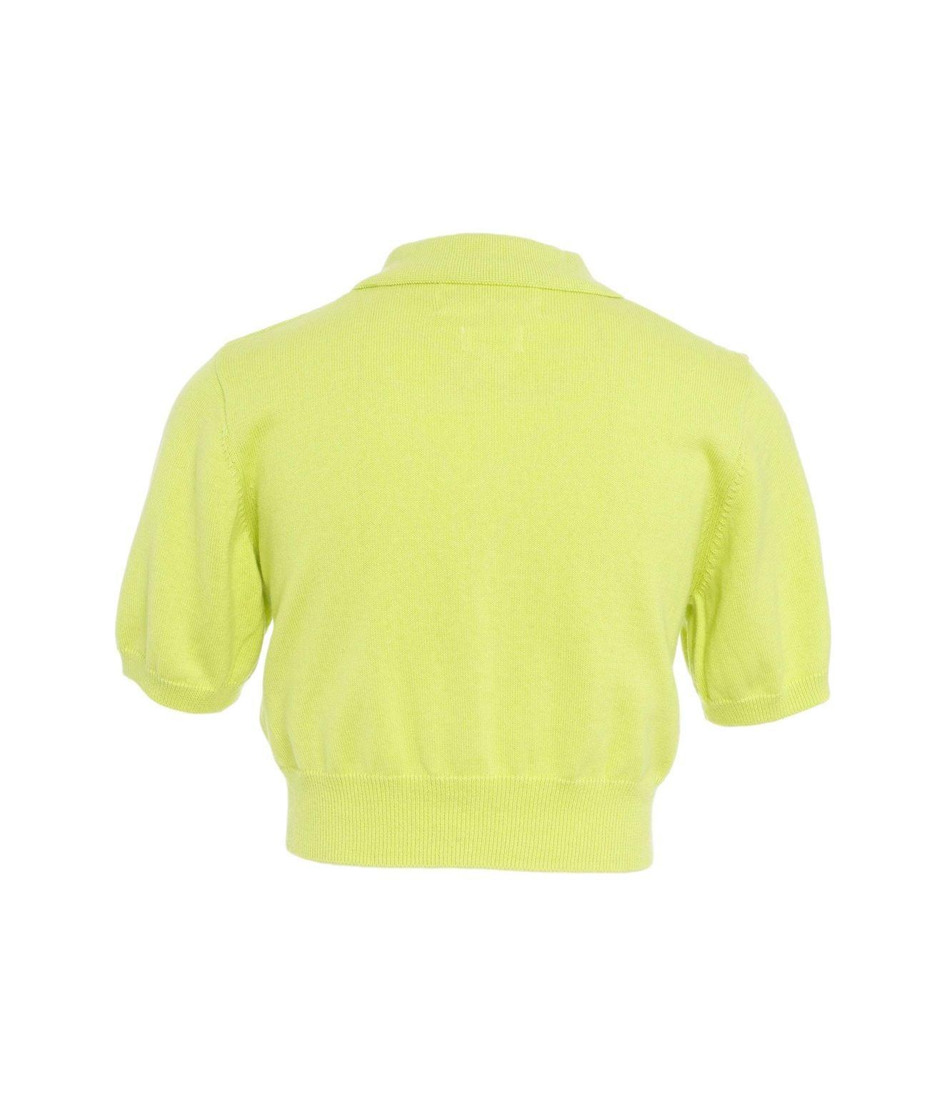 Cropped knit T-shirt Product Image