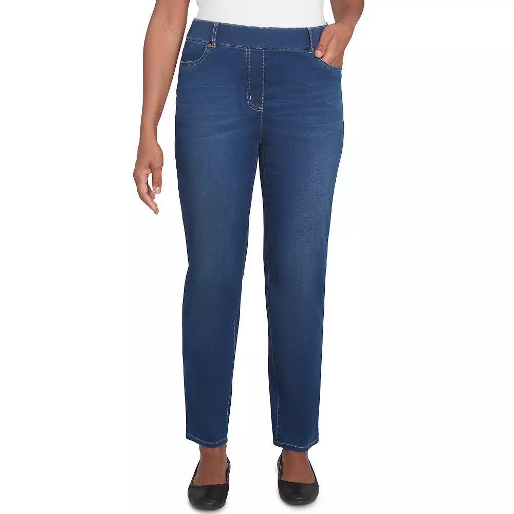 Women's Alfred Dunner Super Stretch Short Length Pants, Size: 10 Short, Dark Blue Product Image