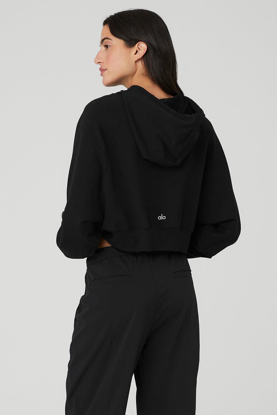 Cropped Double Take Hoodie - Black Female Product Image