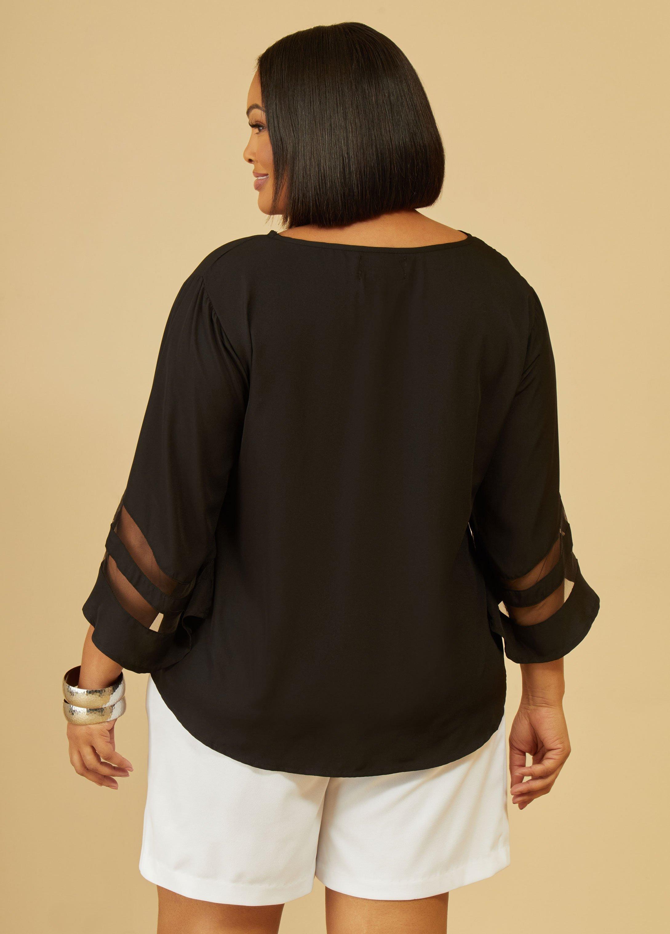 Mesh Paneled Blouse Product Image