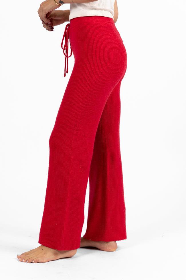 Cloud Chaser Red Sweater Knit Pants SALE Product Image