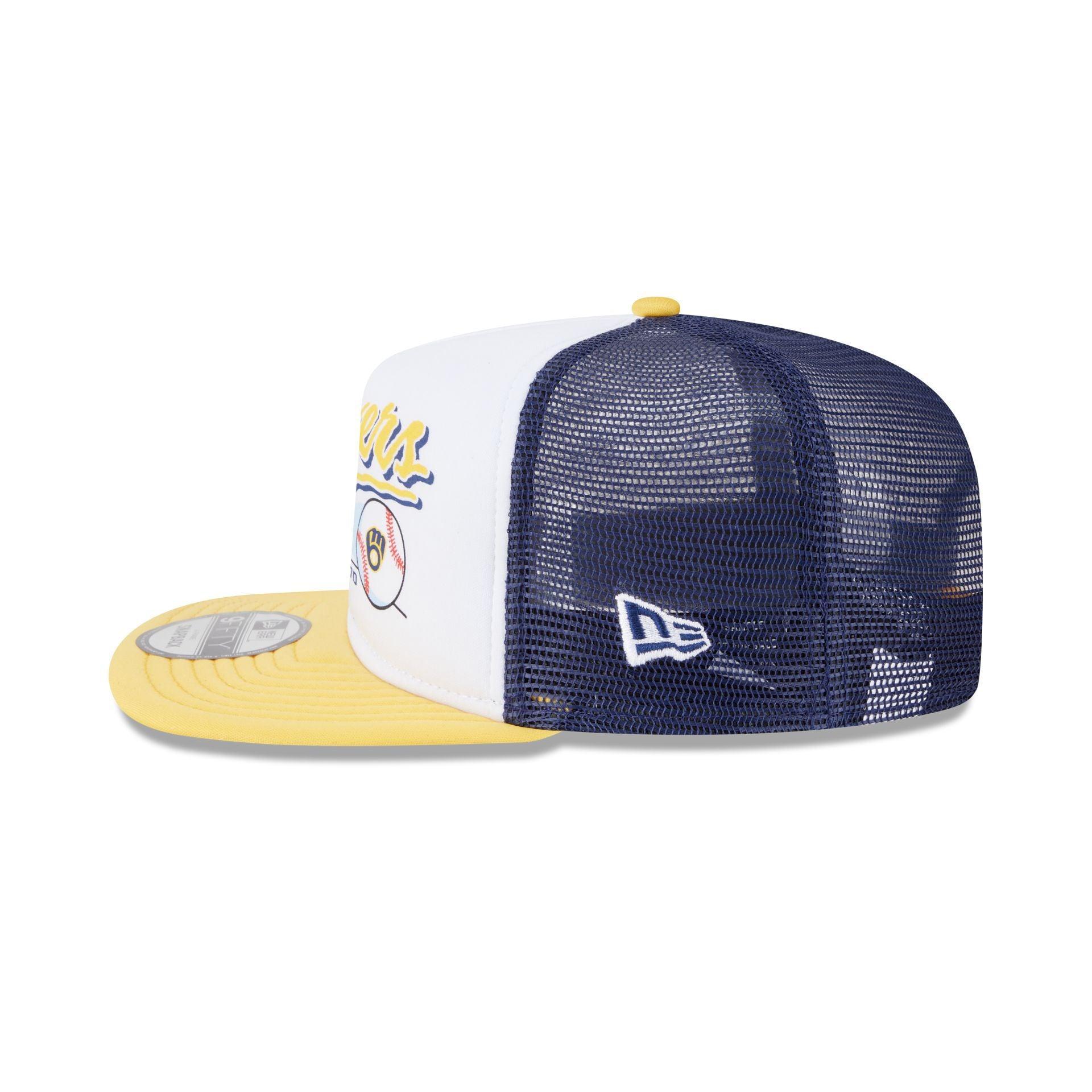 Milwaukee Brewers Retro Script 9FIFTY A-Frame Trucker Hat Male Product Image