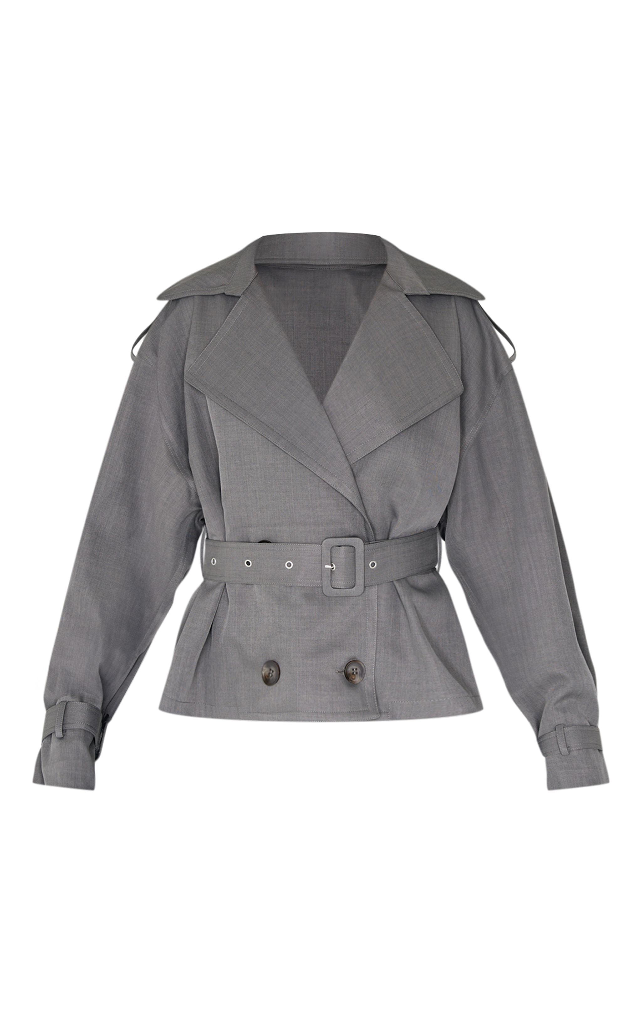 Grey Classic Grazer Length Trench Coat Product Image