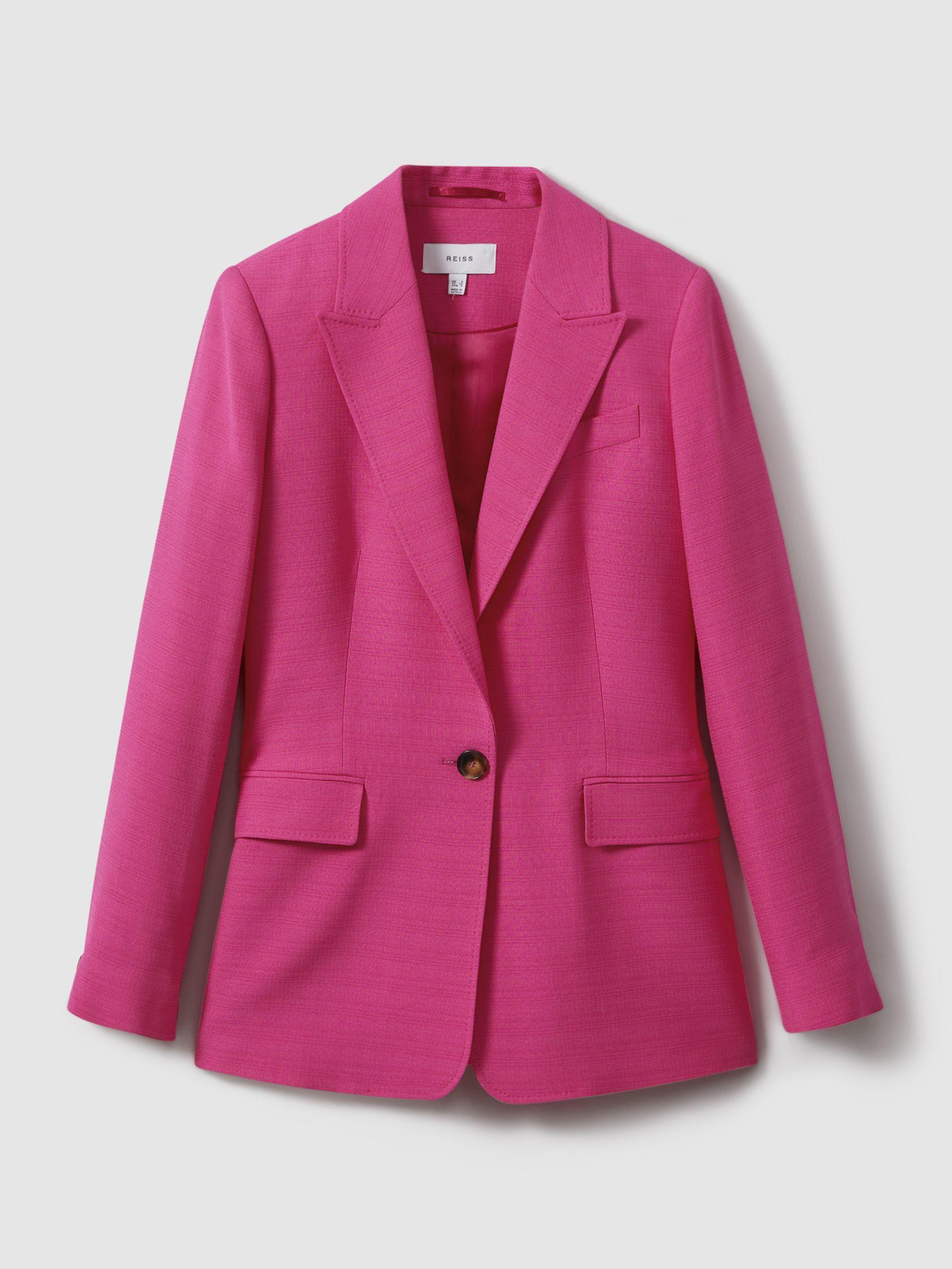 Tailored Textured Single Breasted Suit: Blazer in Pink Product Image