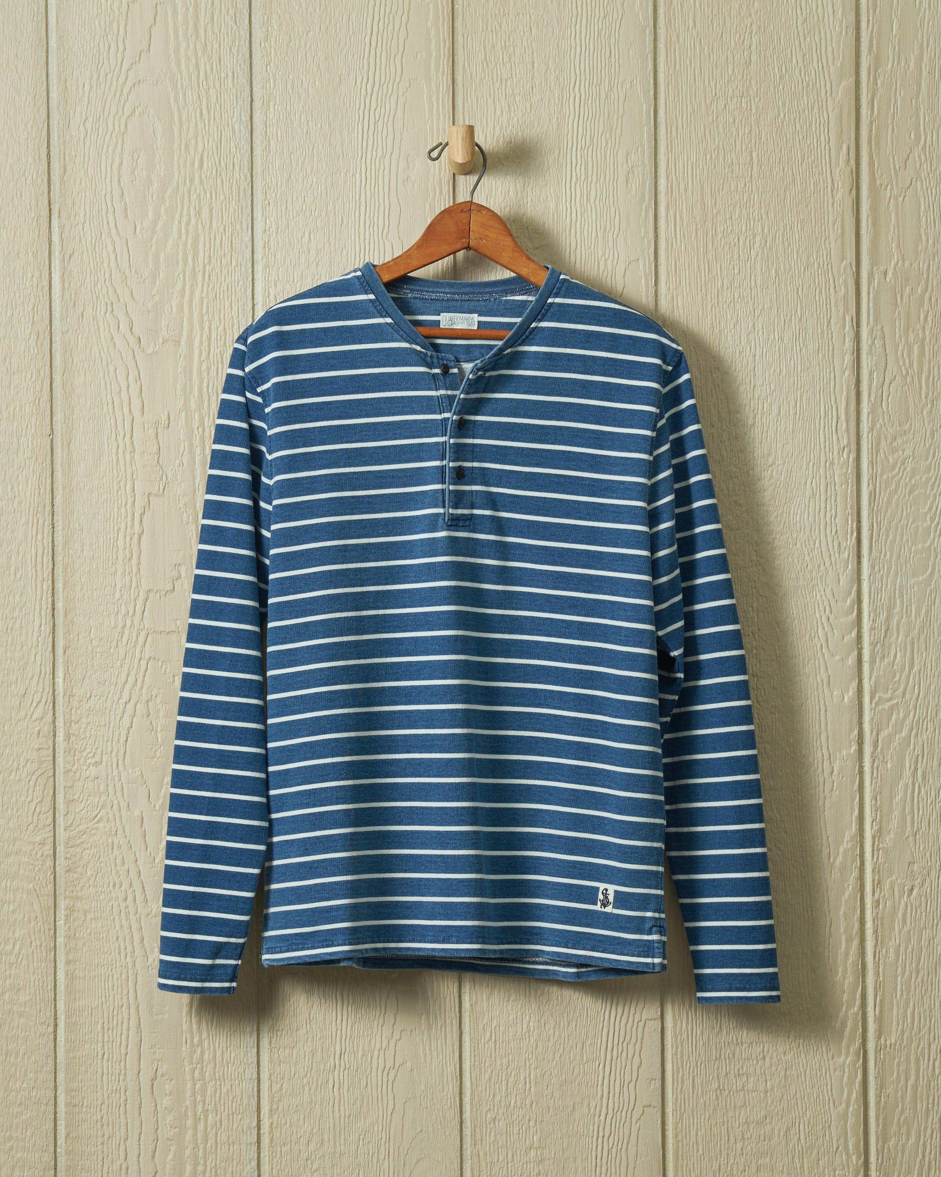 Indigo Henley in Striped Jersey Product Image