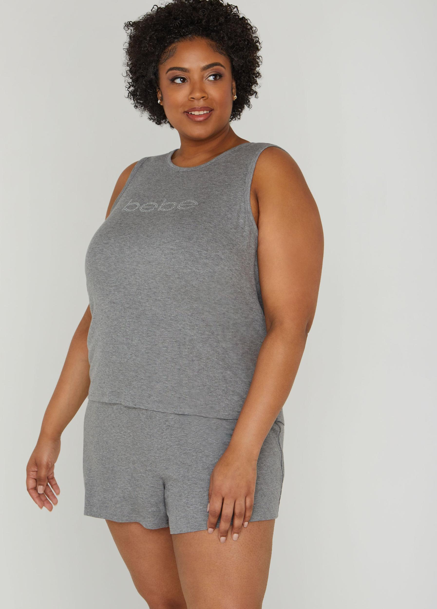 Bebe Ribbed Crystal Shorts Set Product Image