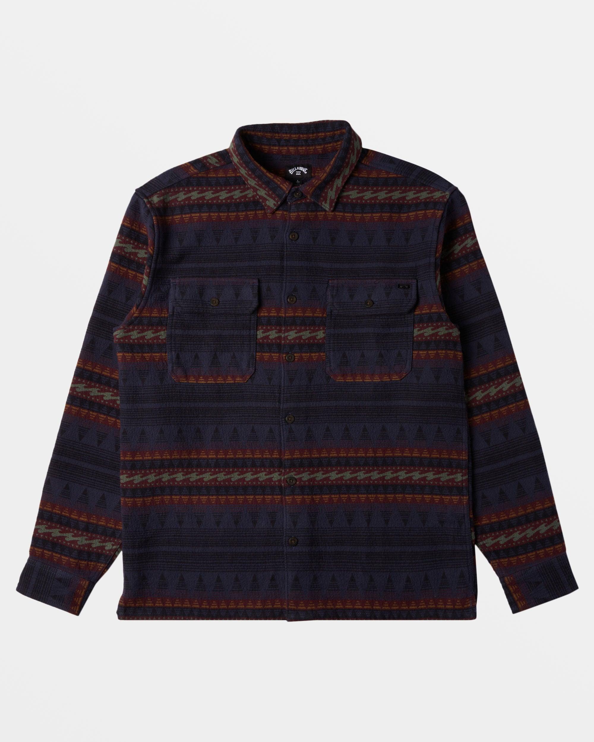 Offshore Jacquard Flannel Long Sleeve Shirt - Dusty Navy Male Product Image