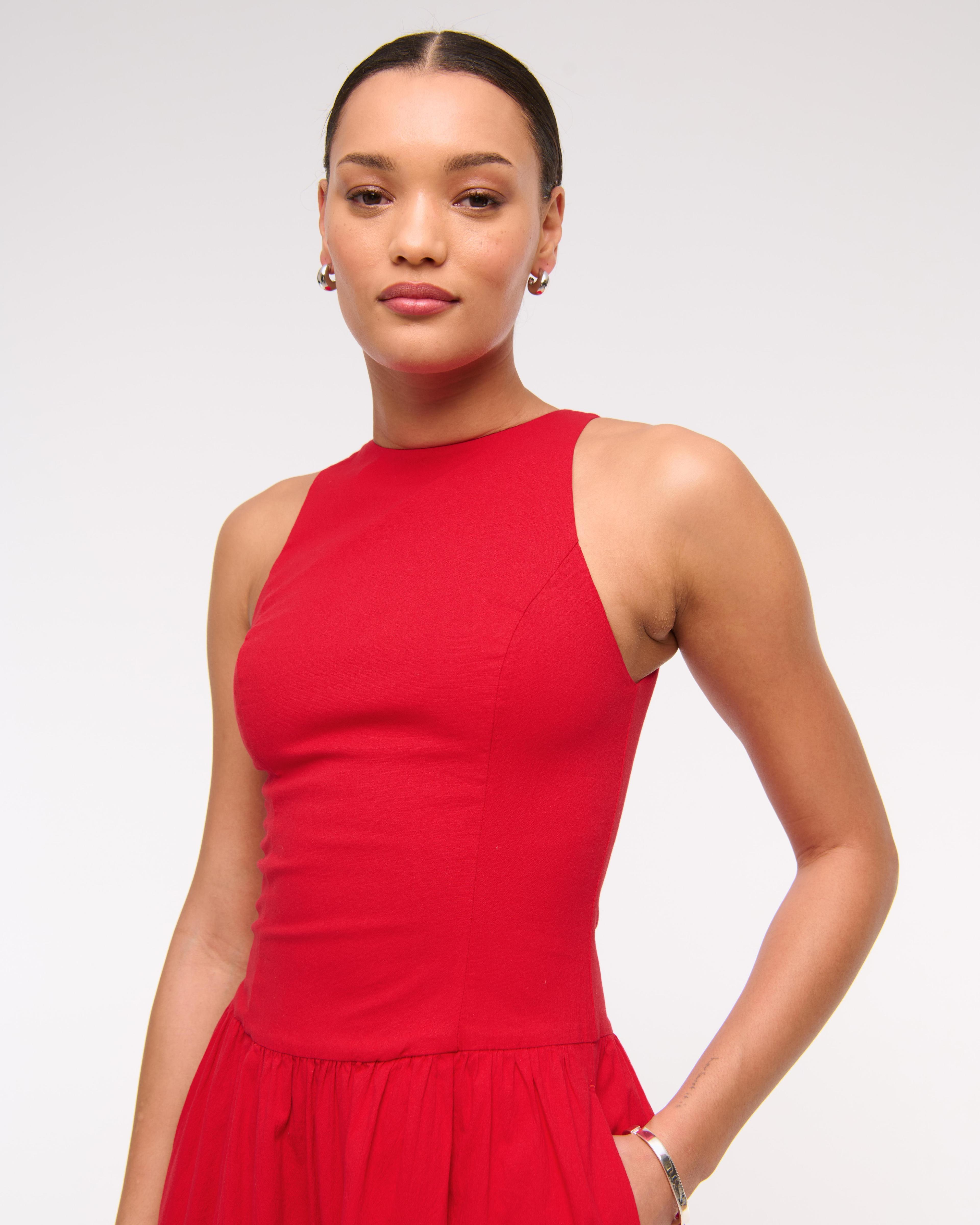 Drop-Waist Midi Dress Product Image