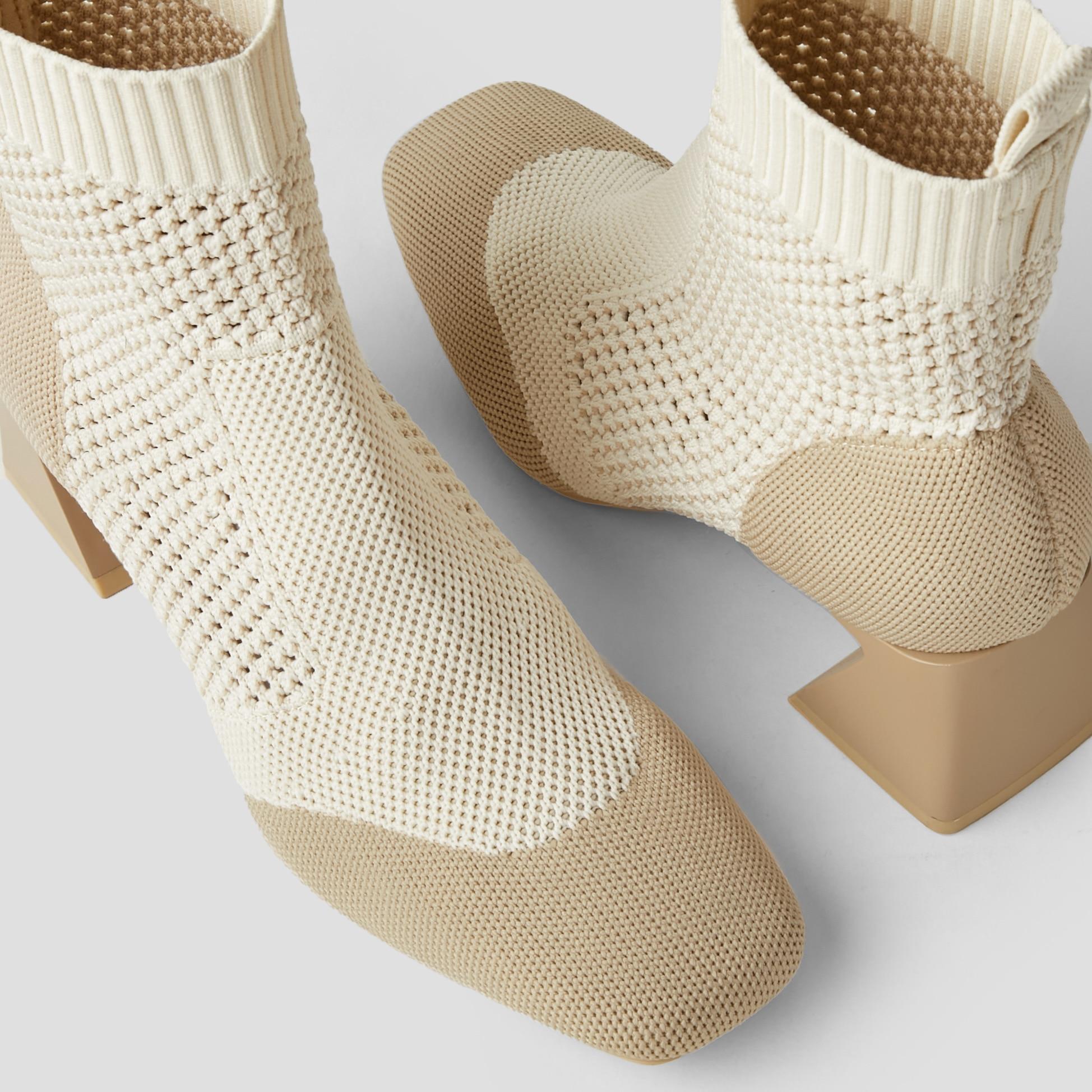 Square-Toe Perforated Heeled Boots (Melissa) Product Image