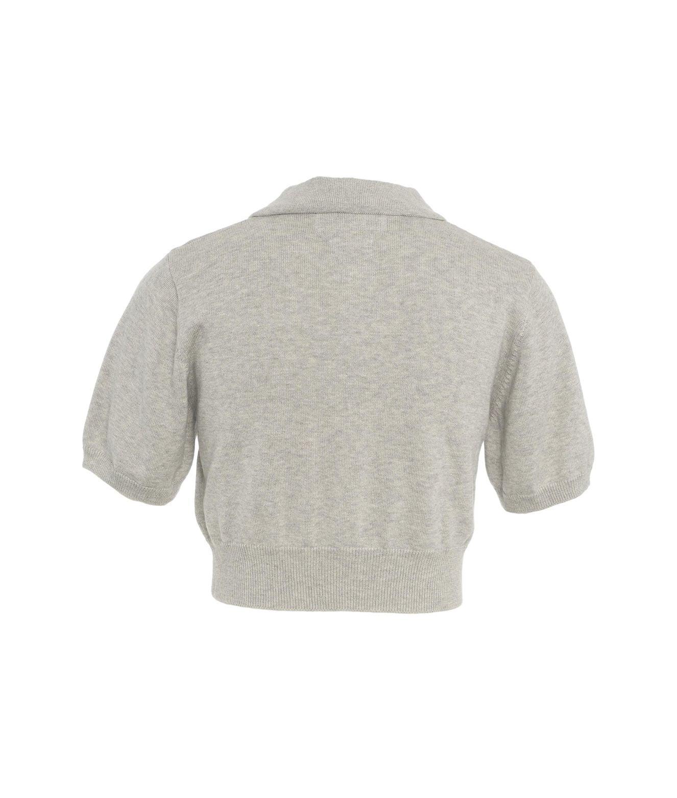 Cropped knit T-shirt Product Image