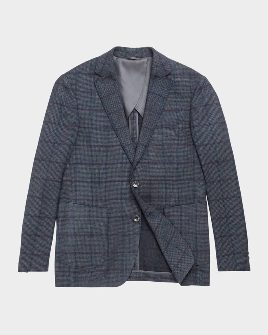 Mens Campbell Point Check Hopsack Wool Jacket Product Image