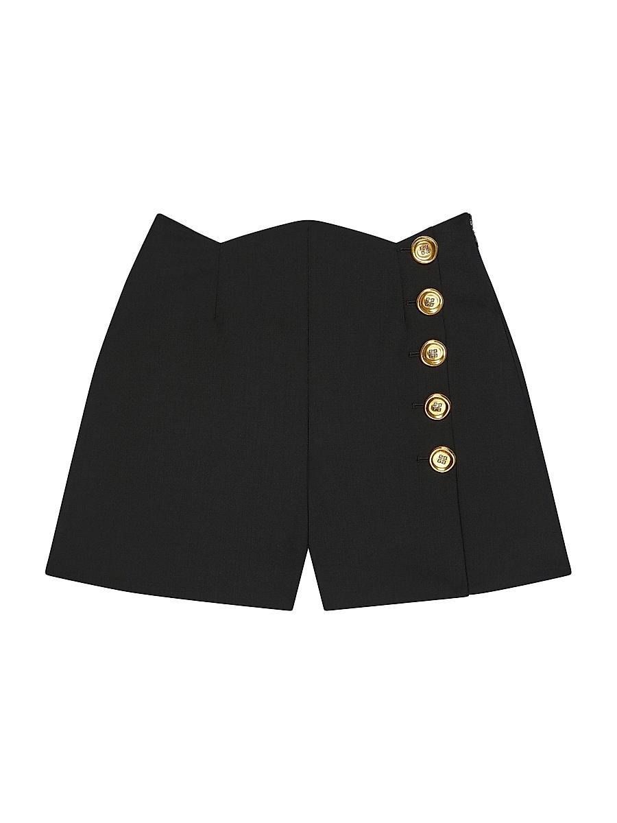 Womens Shorts in Wool and Mohair with Buttons Product Image