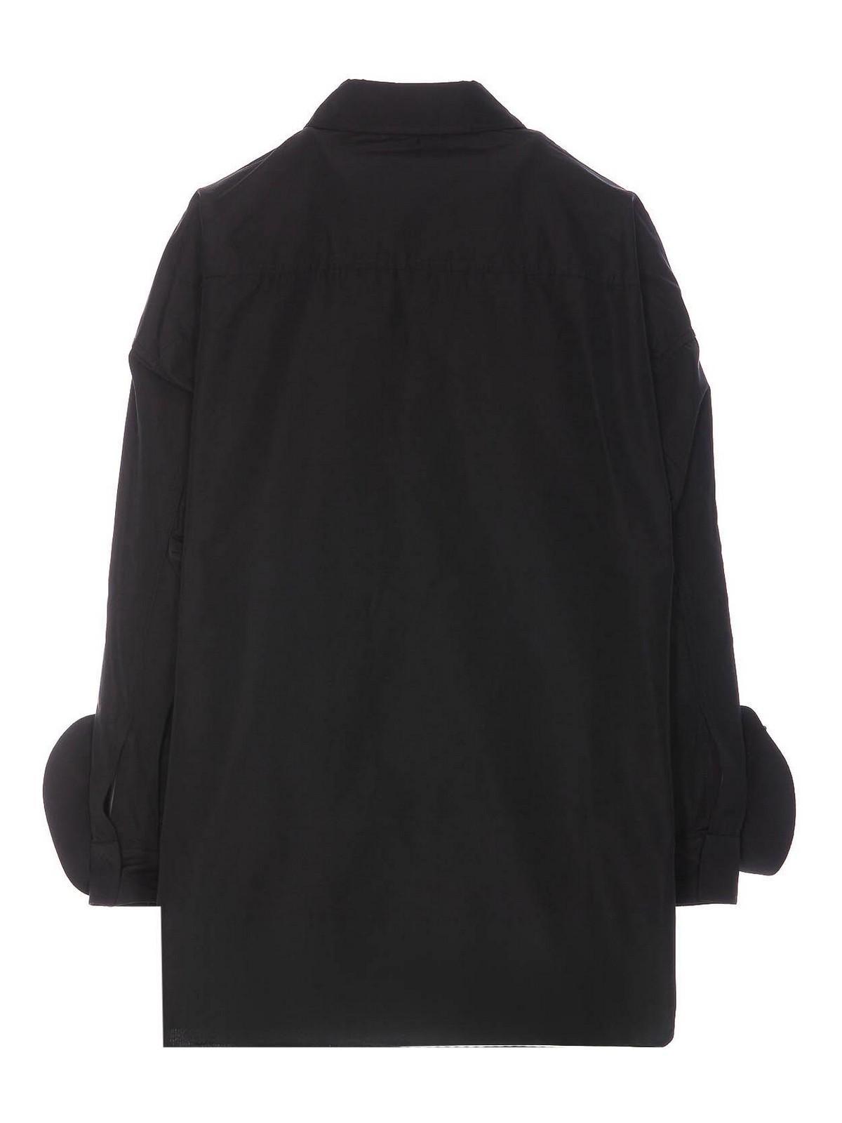 VALENTINO Icro Faille Shirt Jacket With Rose Details In Black Product Image