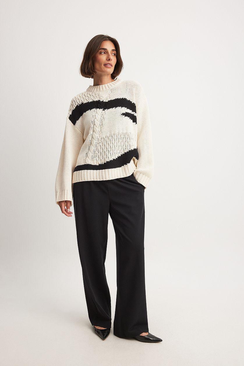 Cable Knitted Pattern Oversized Sweater Product Image