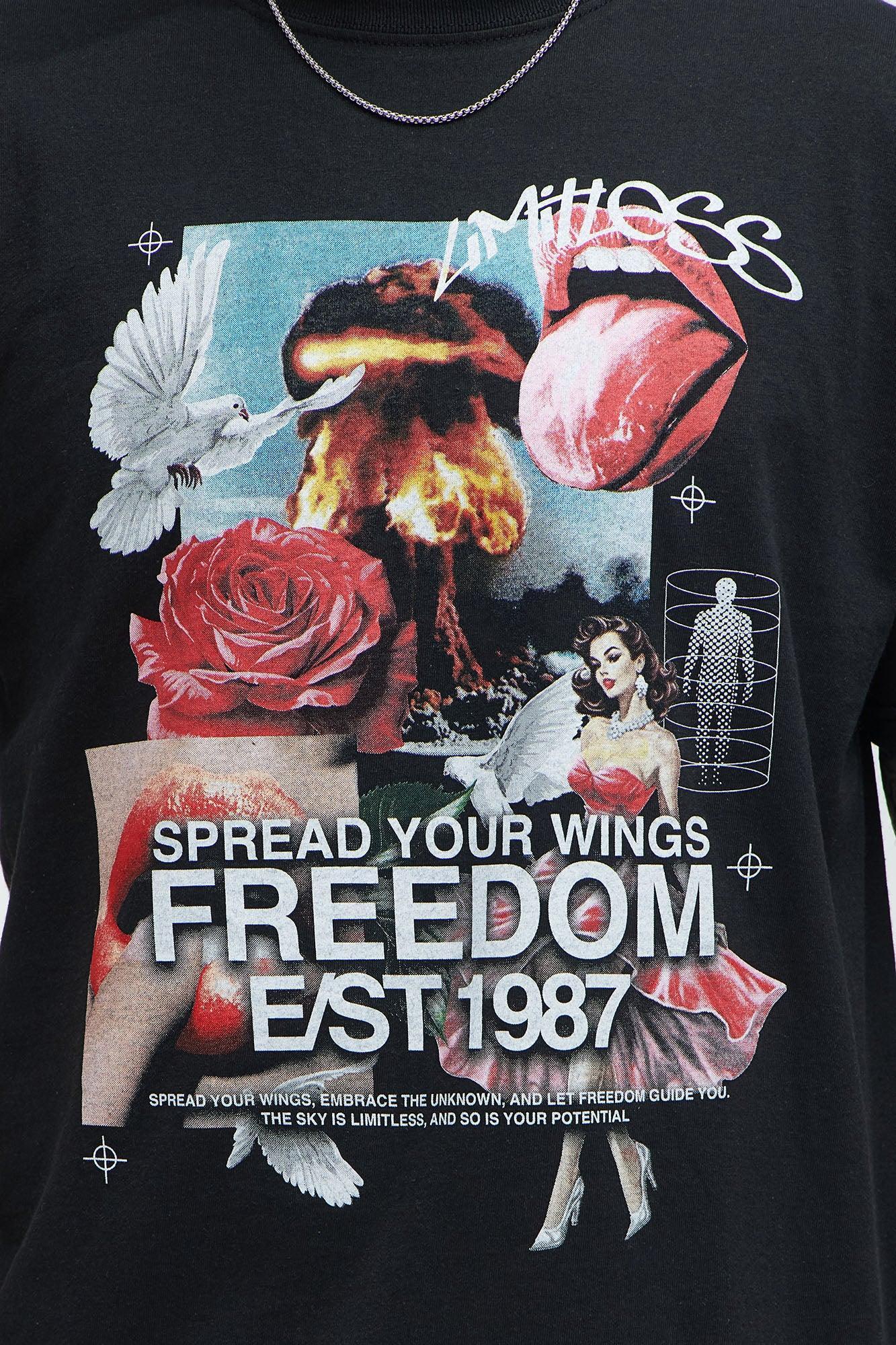 Spread Your Wings Short Sleeve Tee - Black Product Image