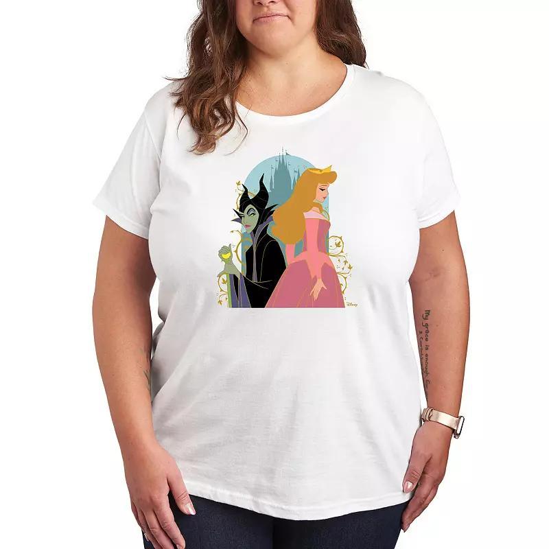 Disneys Sleeping Beauty Maleficent & Aurora Plus Size Graphic Tee, Womens Product Image