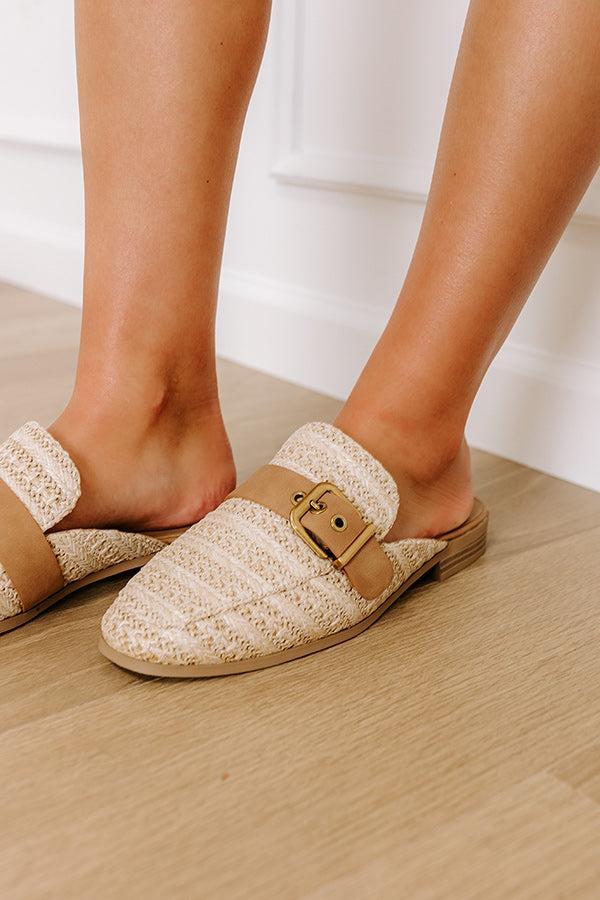 The Brooke Raffia Woven Flats in Natural Product Image