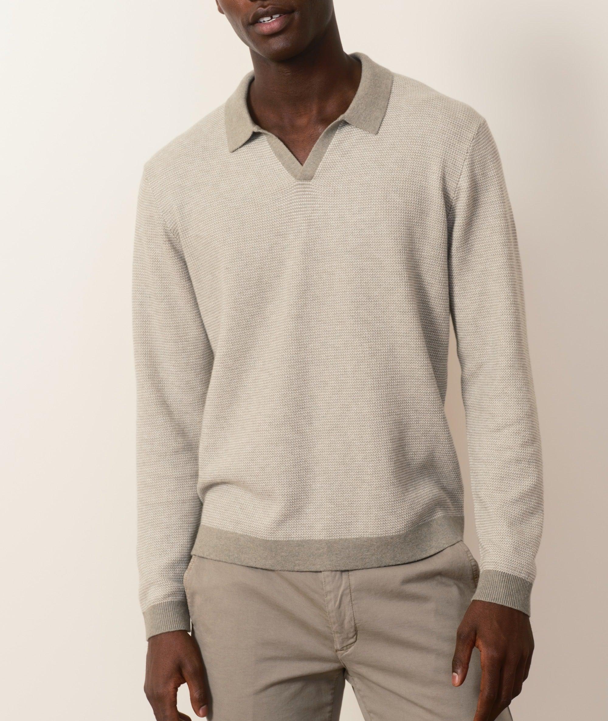 Liam Long Sleeve Sweater Polo Product Image