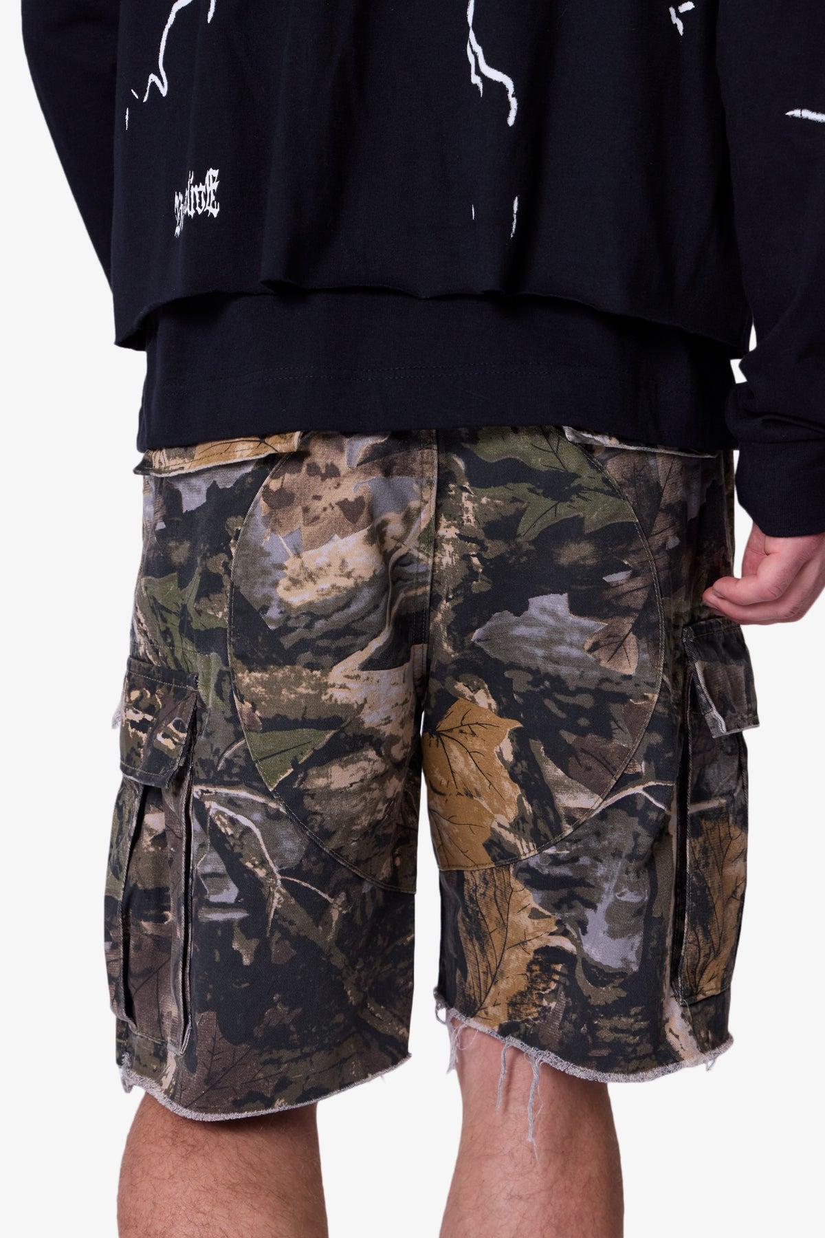 Distressed Cargo Shorts - Forest Camo Product Image