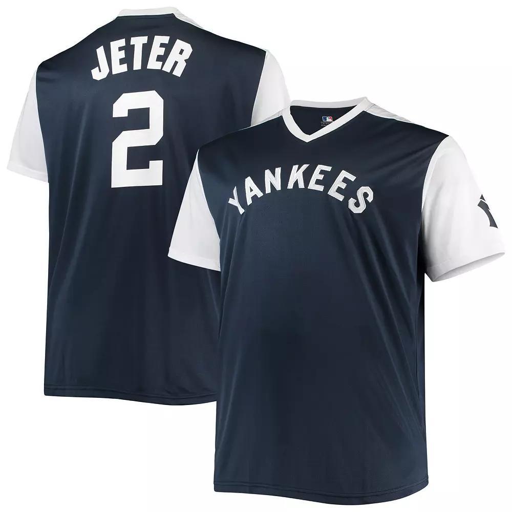 Men's Derek Jeter Navy/White New York Yankees Cooperstown Collection Player Replica Jersey,  Product Image