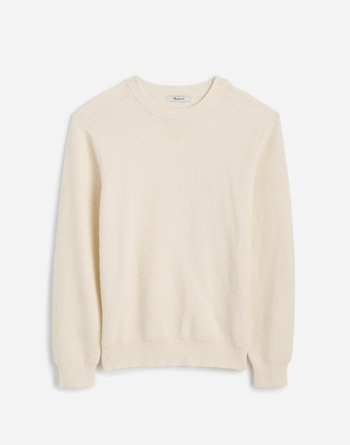 Waffle-Knit Crewneck Sweater Product Image