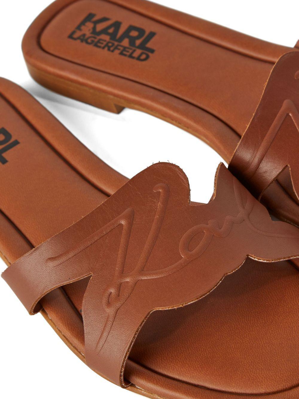 logo-embossed leather sandals Product Image