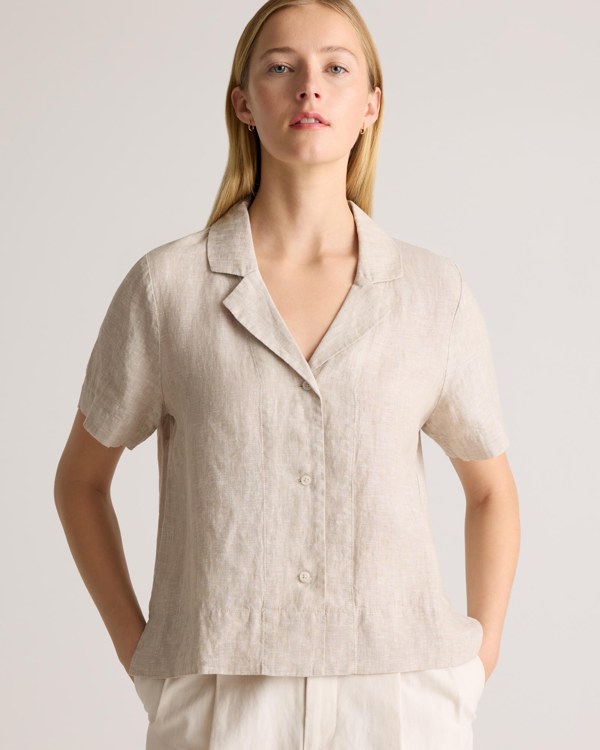 Quince | Women's 100% European Linen Short Sleeve Shirt Size XL Product Image