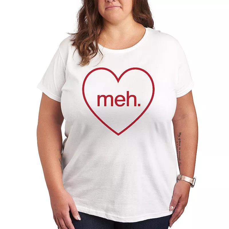 Plus Meh Heart Graphic Tee, Womens Product Image