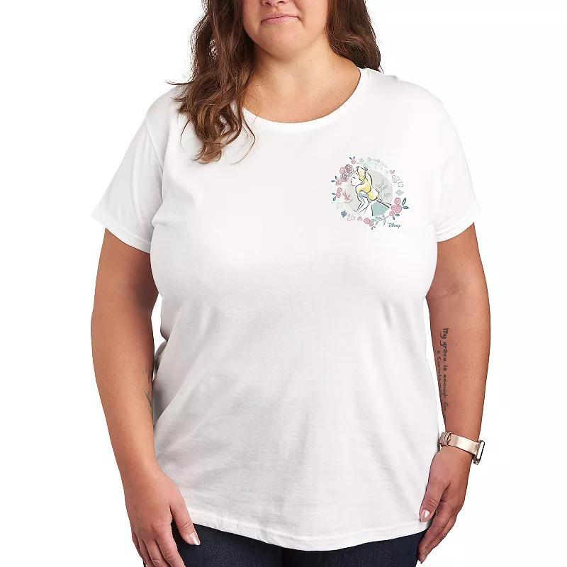 Disney's Alice in Wonderland Plus Circle Graphic Tee, Women's, Size: 3XL, White Product Image