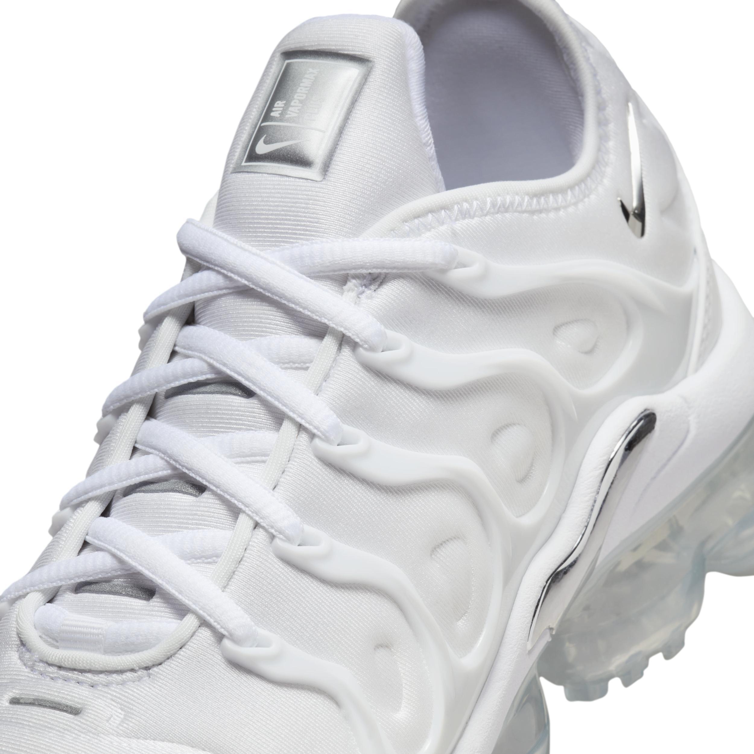 Nike Womens Air Vapormax Plus - Running Shoes White/Metallic Silver Product Image