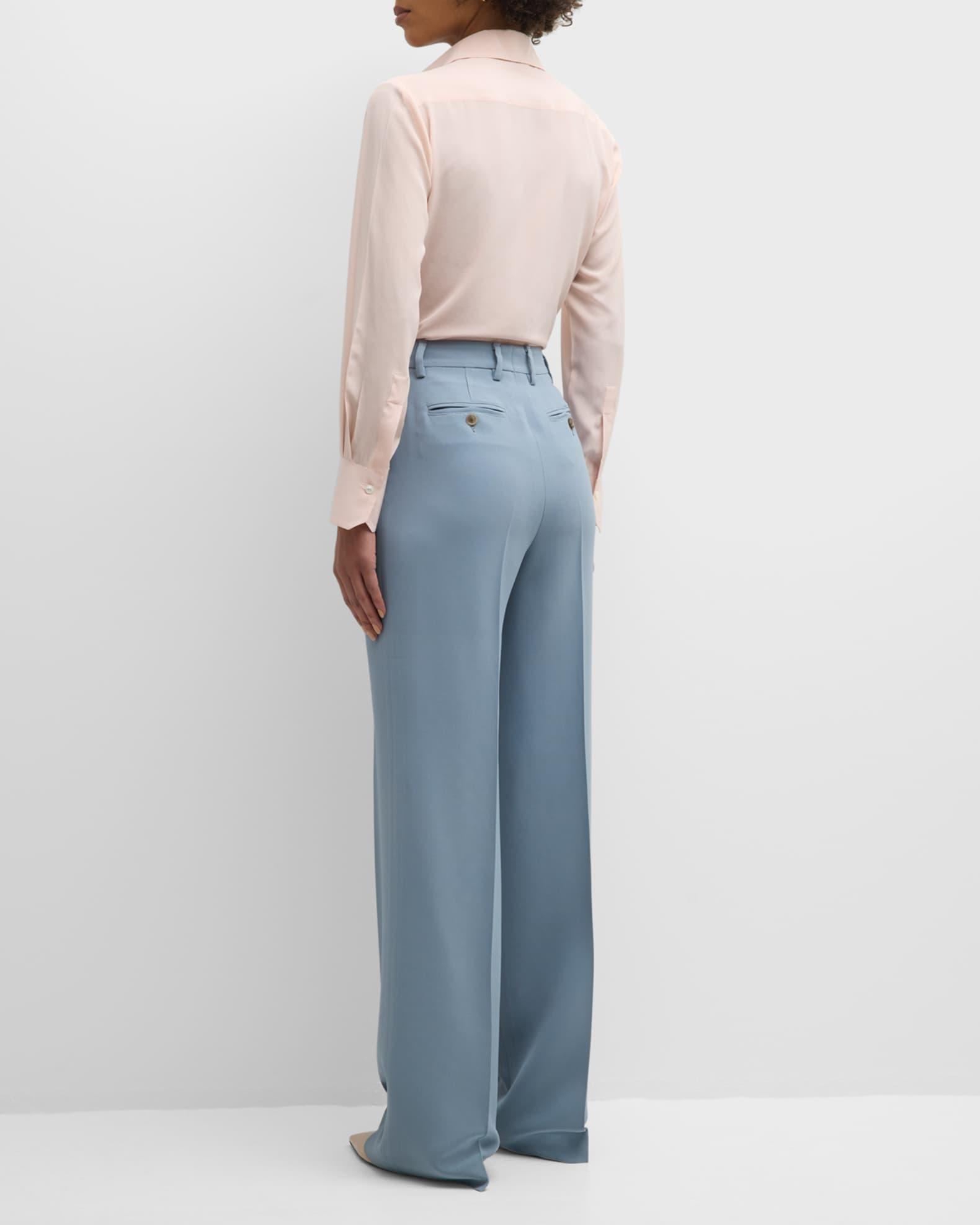 High-Rise Wide-Leg Crepe Pants Product Image