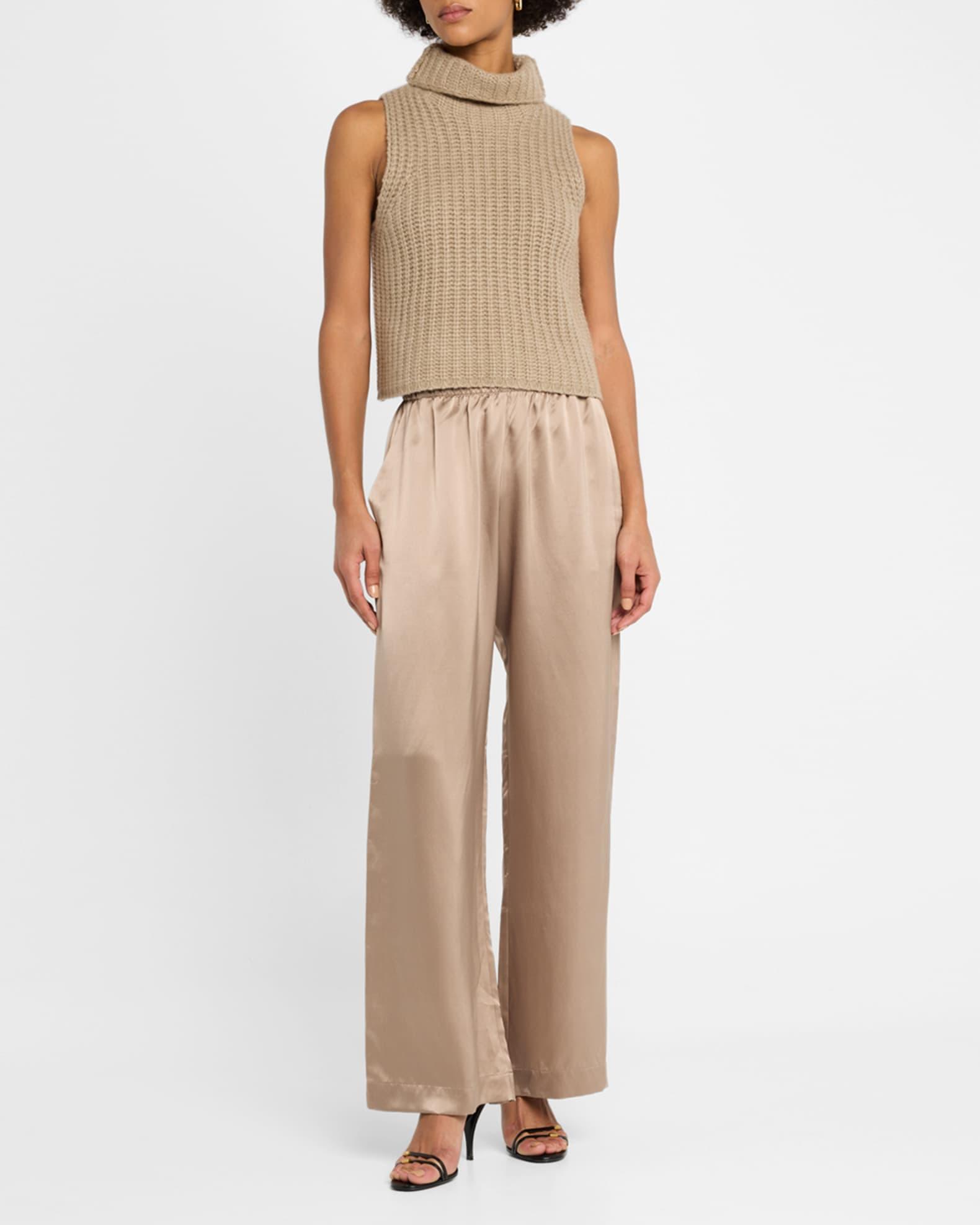 Cashmere Cropped Turtleneck Sweater Vest Product Image