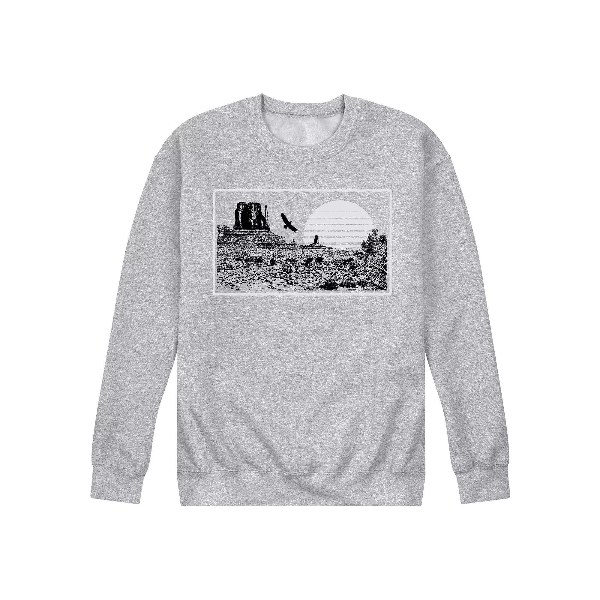 Men's Monument Valley Sunset Graphic Sweatshirt, Size: XL, Gray Product Image