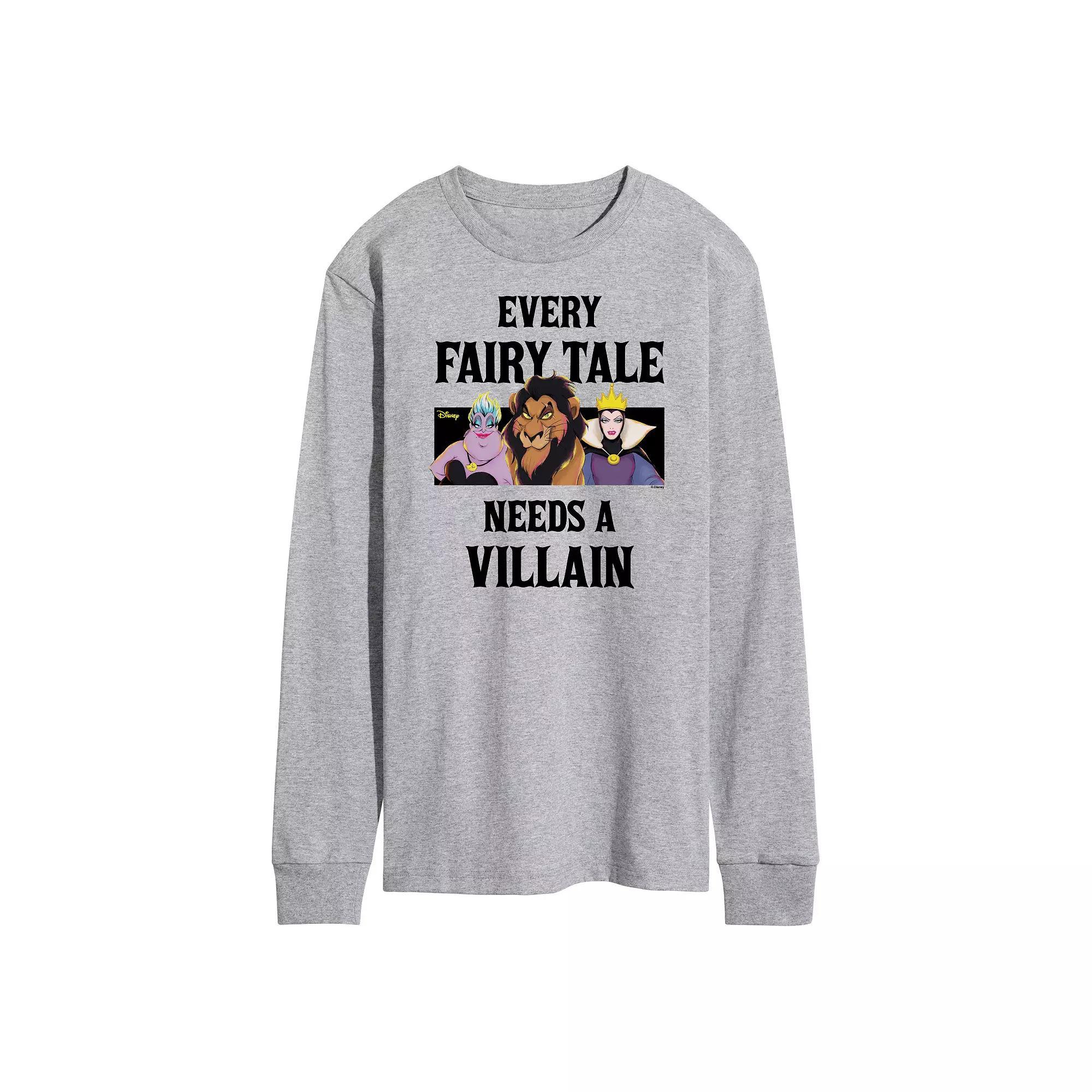Disney Villains Men's Every Fairy Tale Long Sleeve Graphic Tee,  Product Image