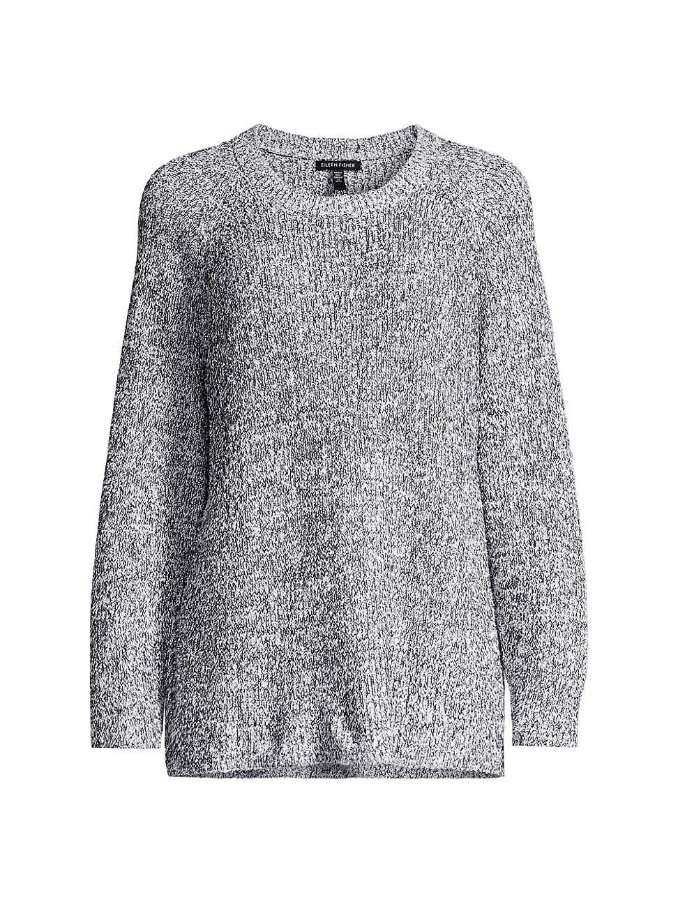 Womens Oversized Cotton Crewneck Sweater Product Image