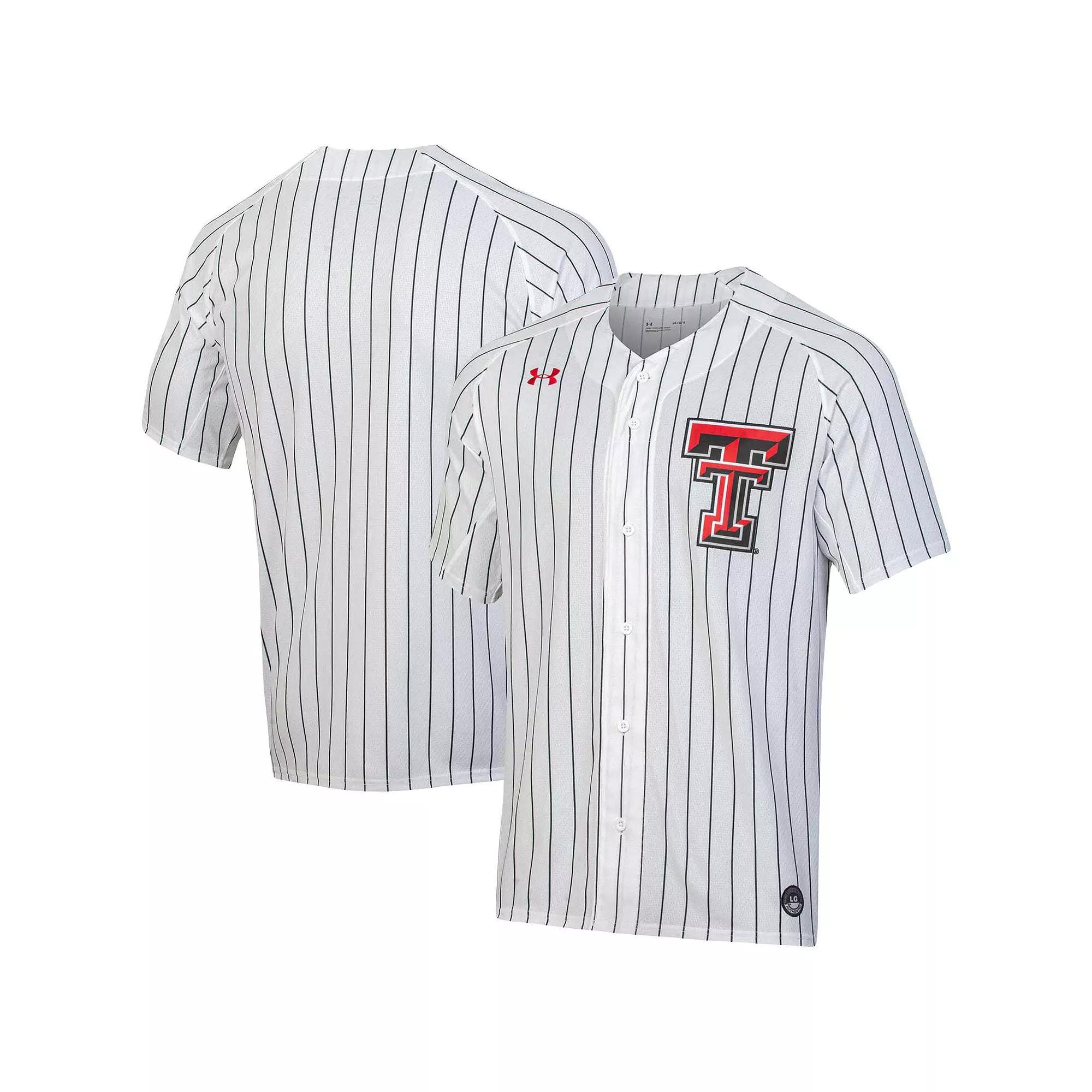 Men's Under Armour White Texas Tech Red Raiders Softball Button-Up Jersey,  Product Image