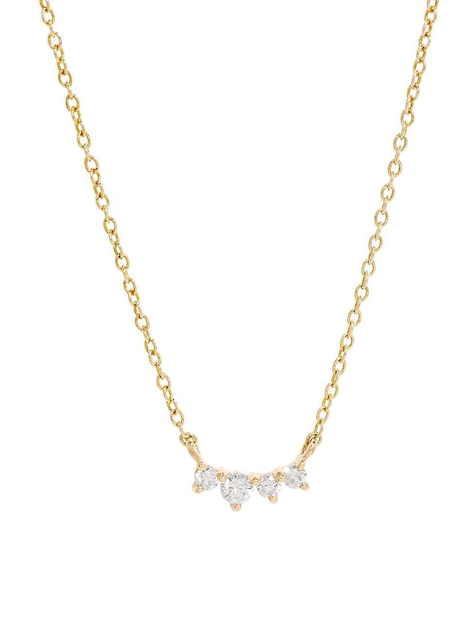 Womens Elle 14K Yellow Gold & 0.14 TCW Lab-Grown Diamond Pendant Necklace Product Image