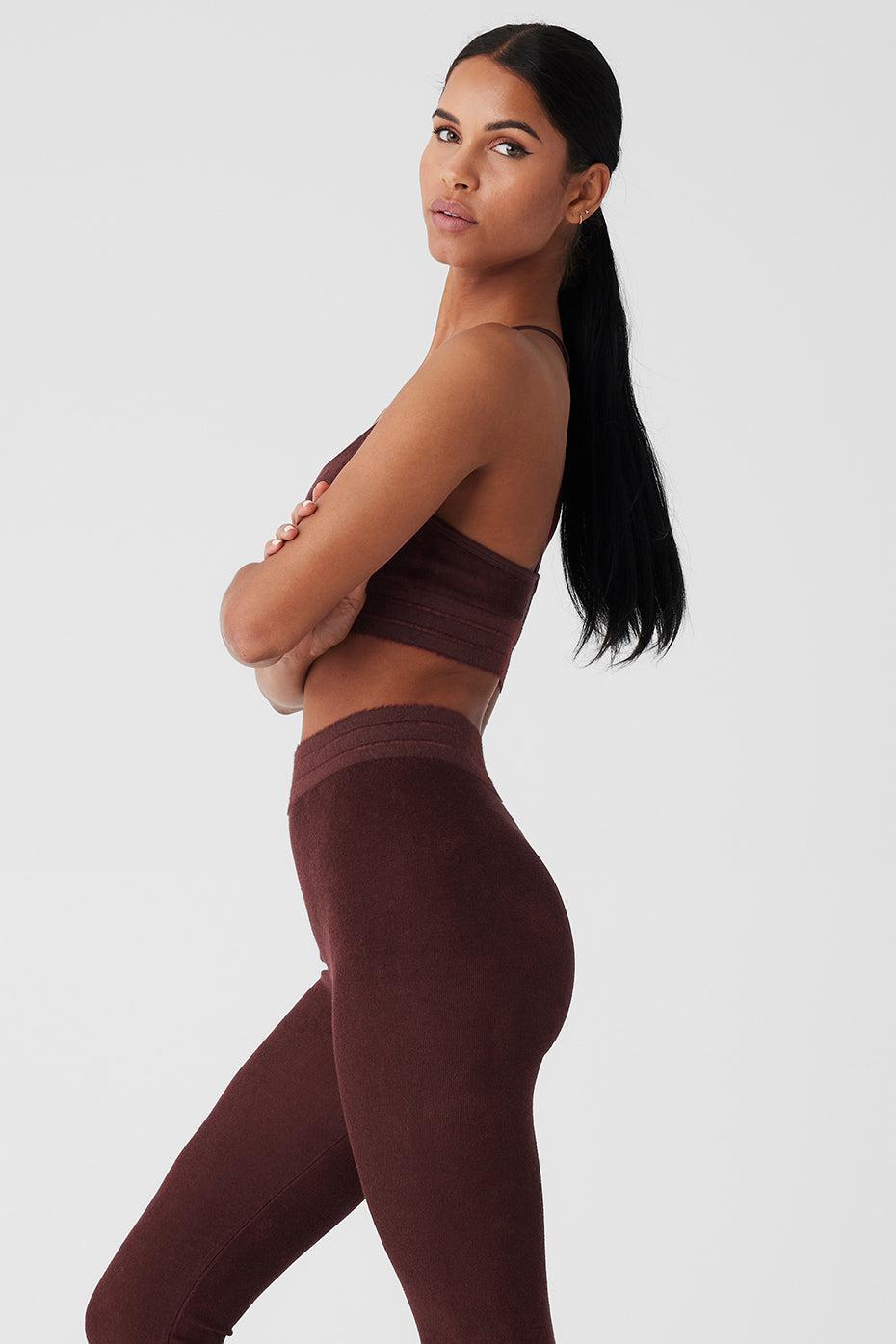 Alo Yoga | Seamless Luxe Terry Cuddle Bra Brown, Size: XS Product Image