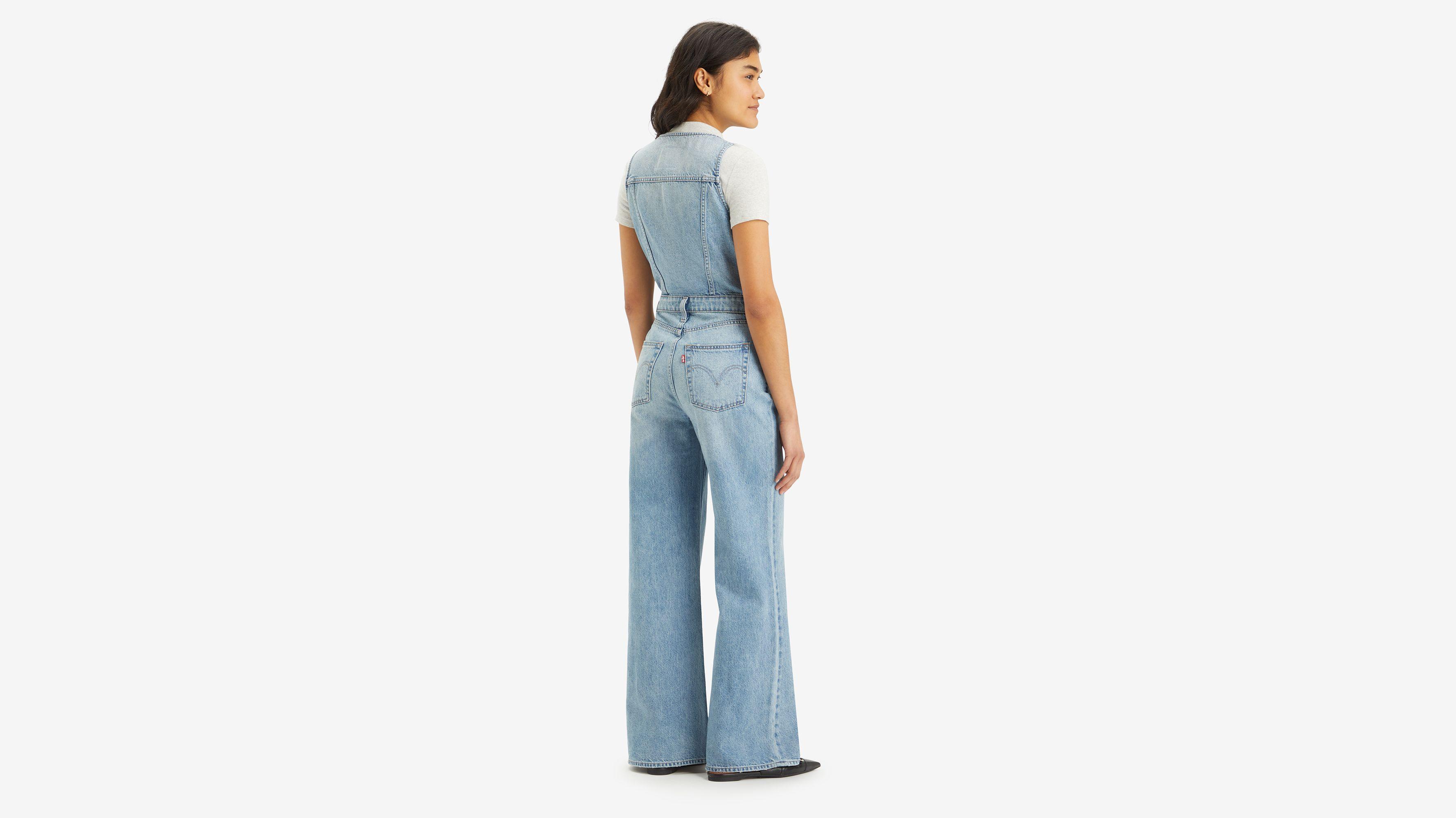 Denim Vest Wide Leg Jumpsuit Product Image