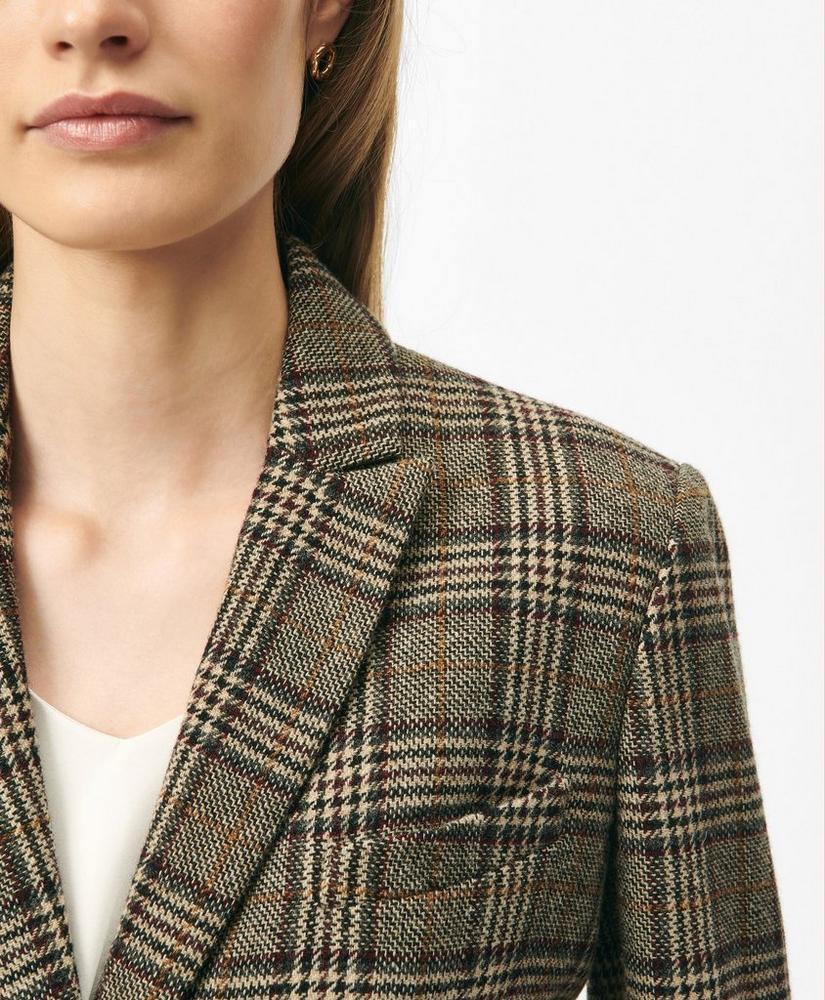 Peak Lapel Jacket in Glen Plaid Wool Product Image