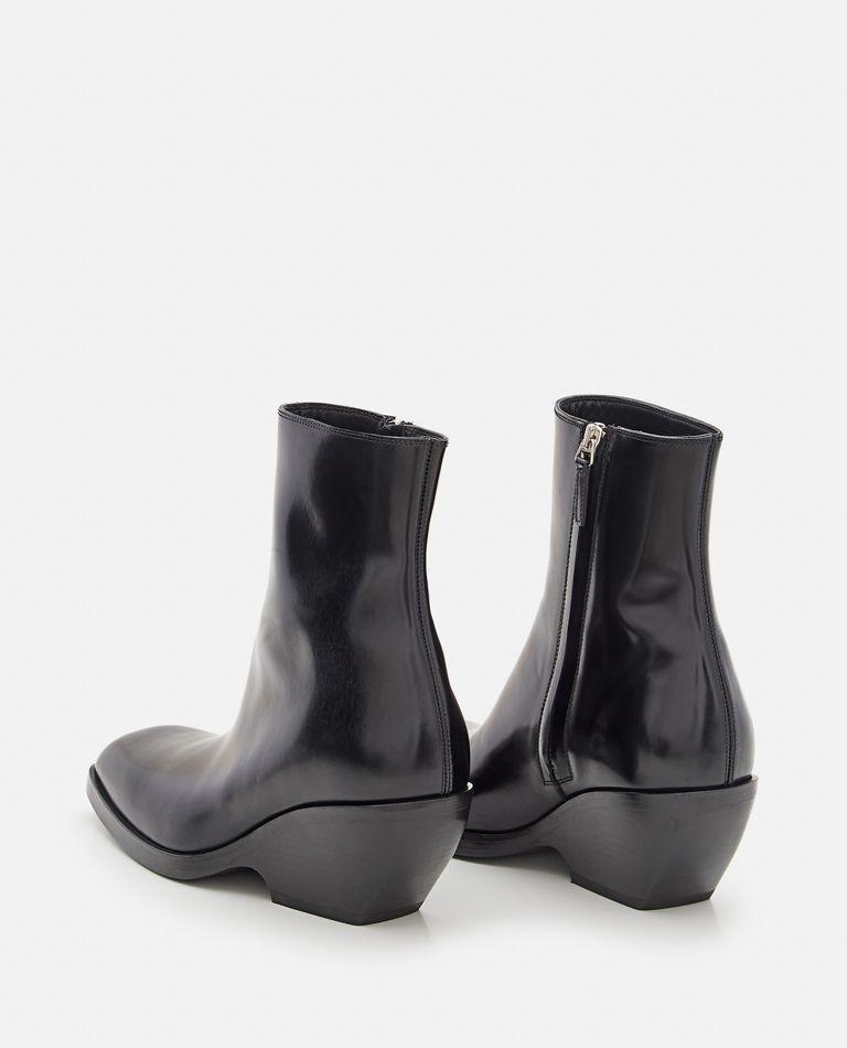 KHAITE Hooper Leather Ankle Boots In Black Product Image