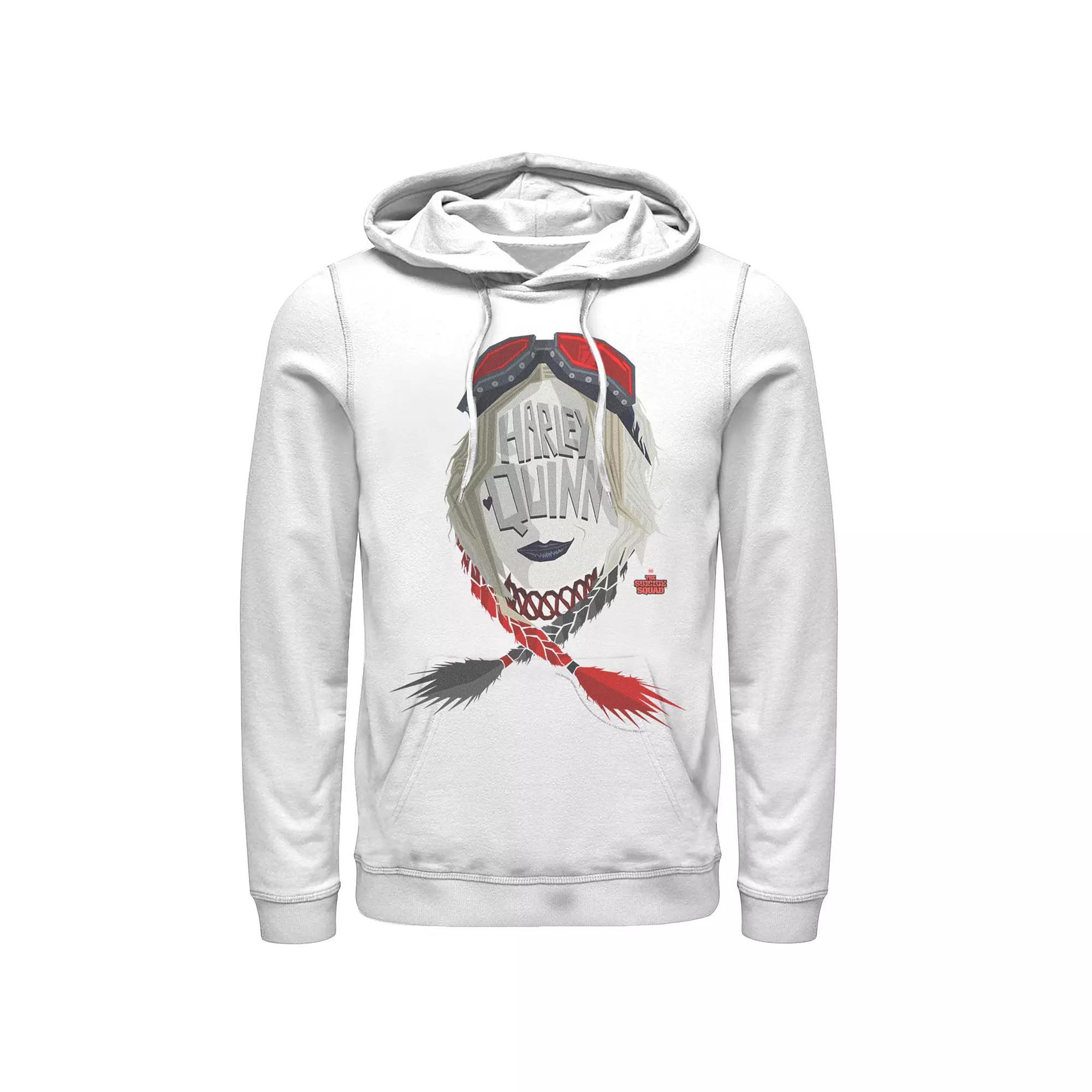 Men's The Suicide Squad Big Harley Logo Hoodie, Size: Large, White Product Image