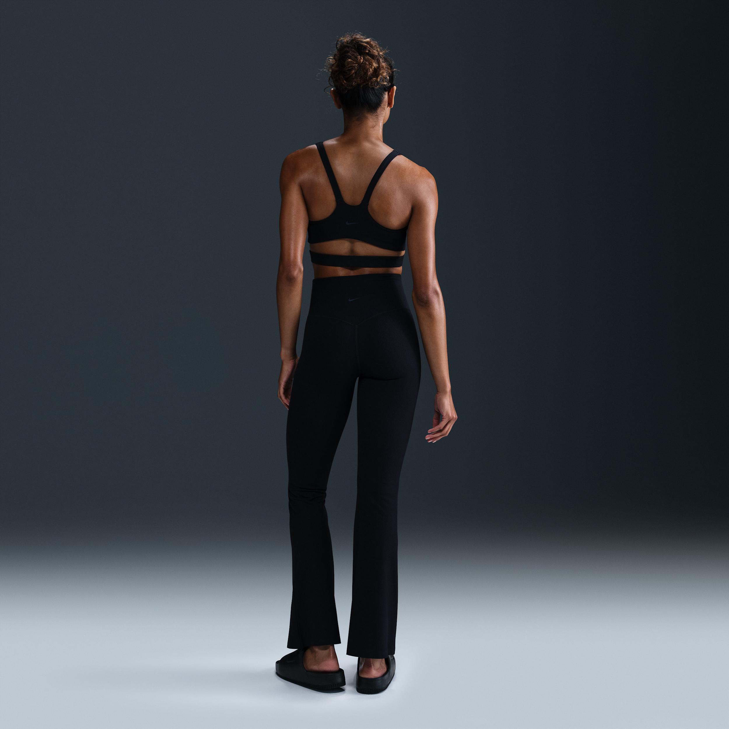 Nike Zenvy Rib Women's Gentle-Support High-Waisted Flared Leggings Product Image