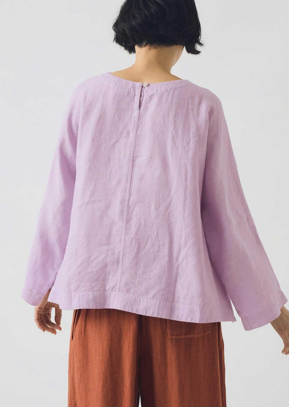 Garment Dyed Linen Top | Lilac Product Image