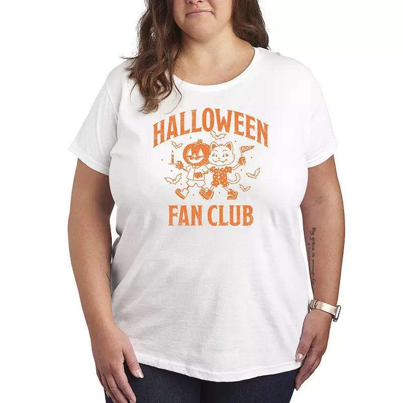 Plus Size Halloween Fan Club Graphic Tee, Womens Grey Green Product Image